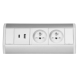 GNIAZDO MEBLOWE PODWÓJNE ORNO OR-GM-9039/W-G 2xUSB